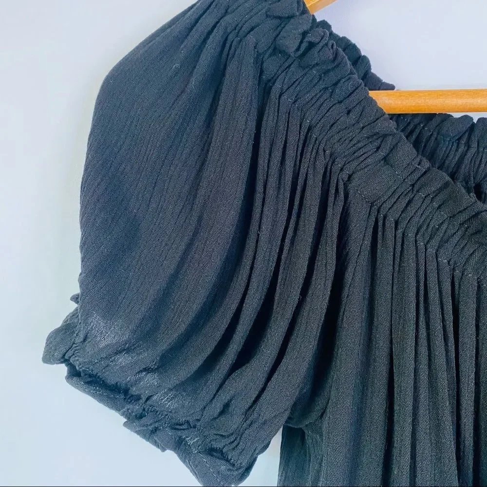 NEW ZANDER THREADS BLACK OFF THE SHOULDER BOHO TOP - Picture 8 of 12